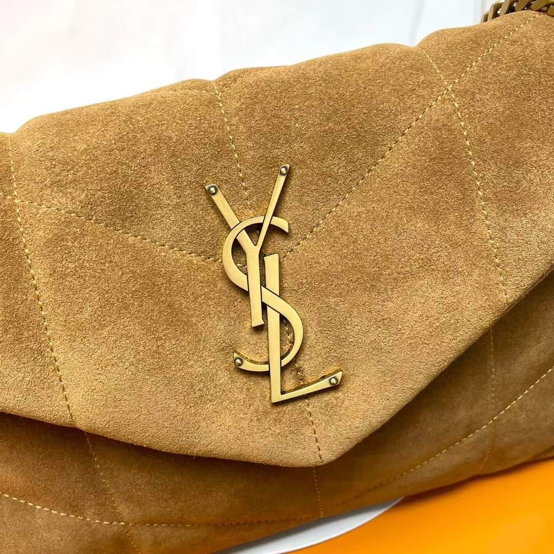 PUFFER SMALL in suede 577476 CINNAMON High