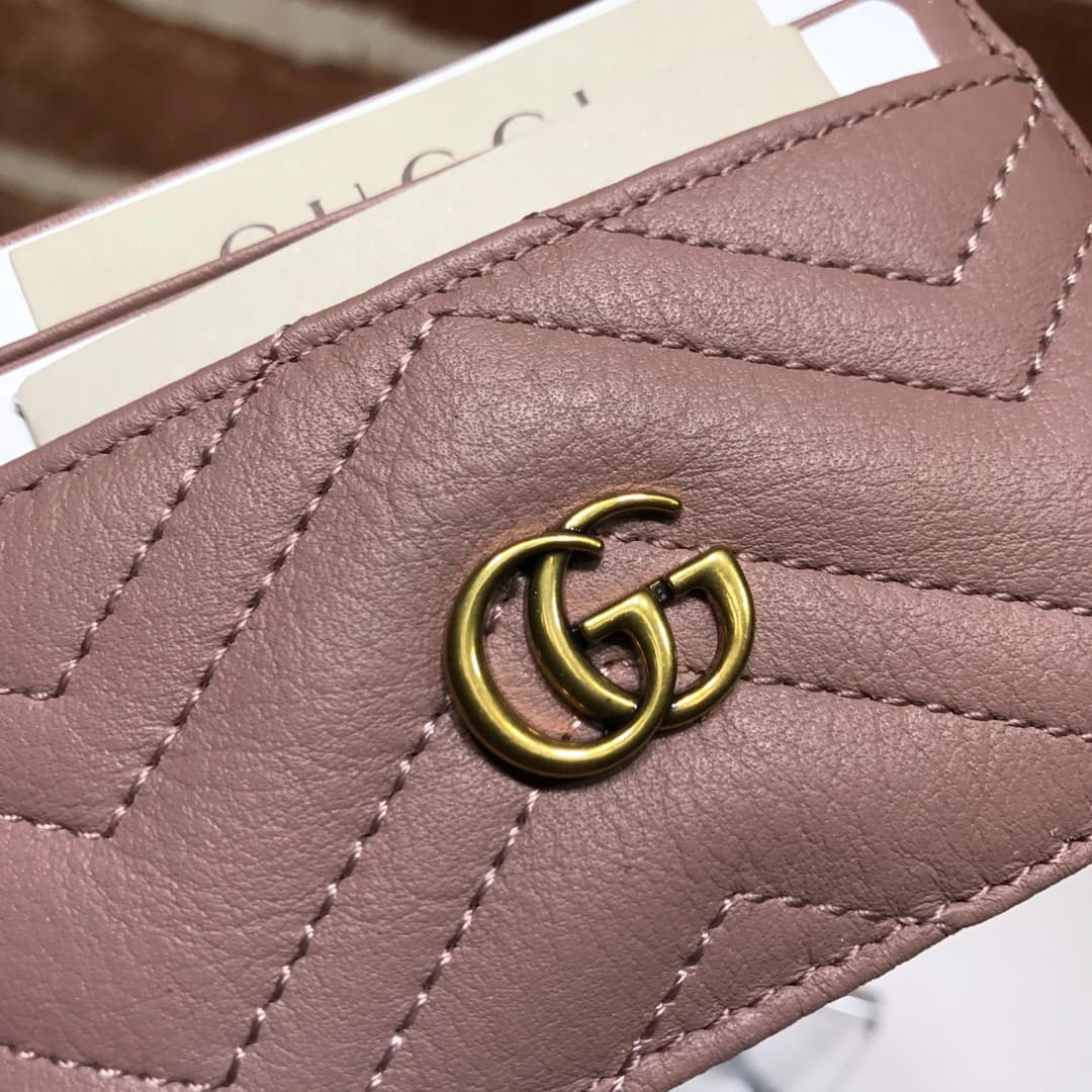 Gucci GG Marmont card case Pink 443127 High