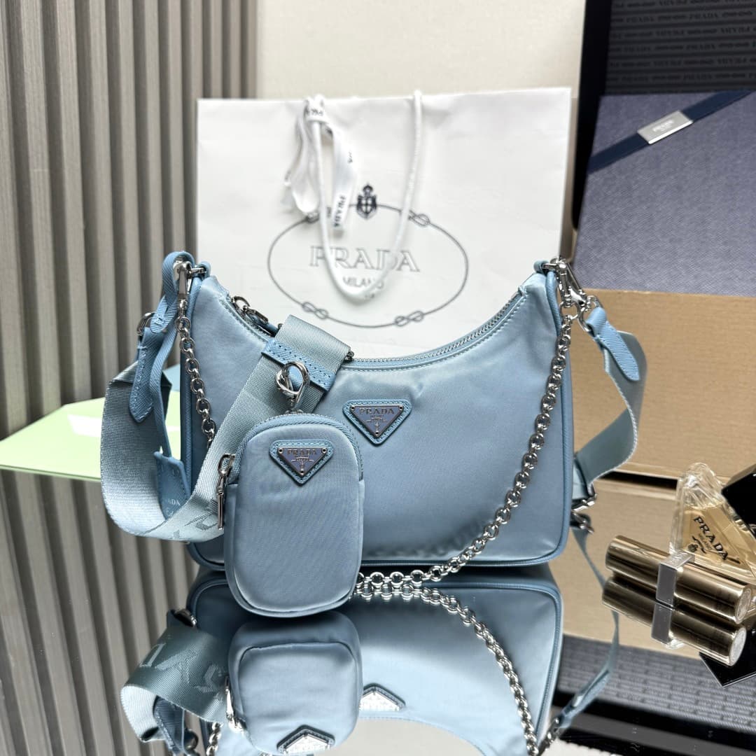 Prada Re-Edition 2005 Nylon bag 1BH204 Blue High