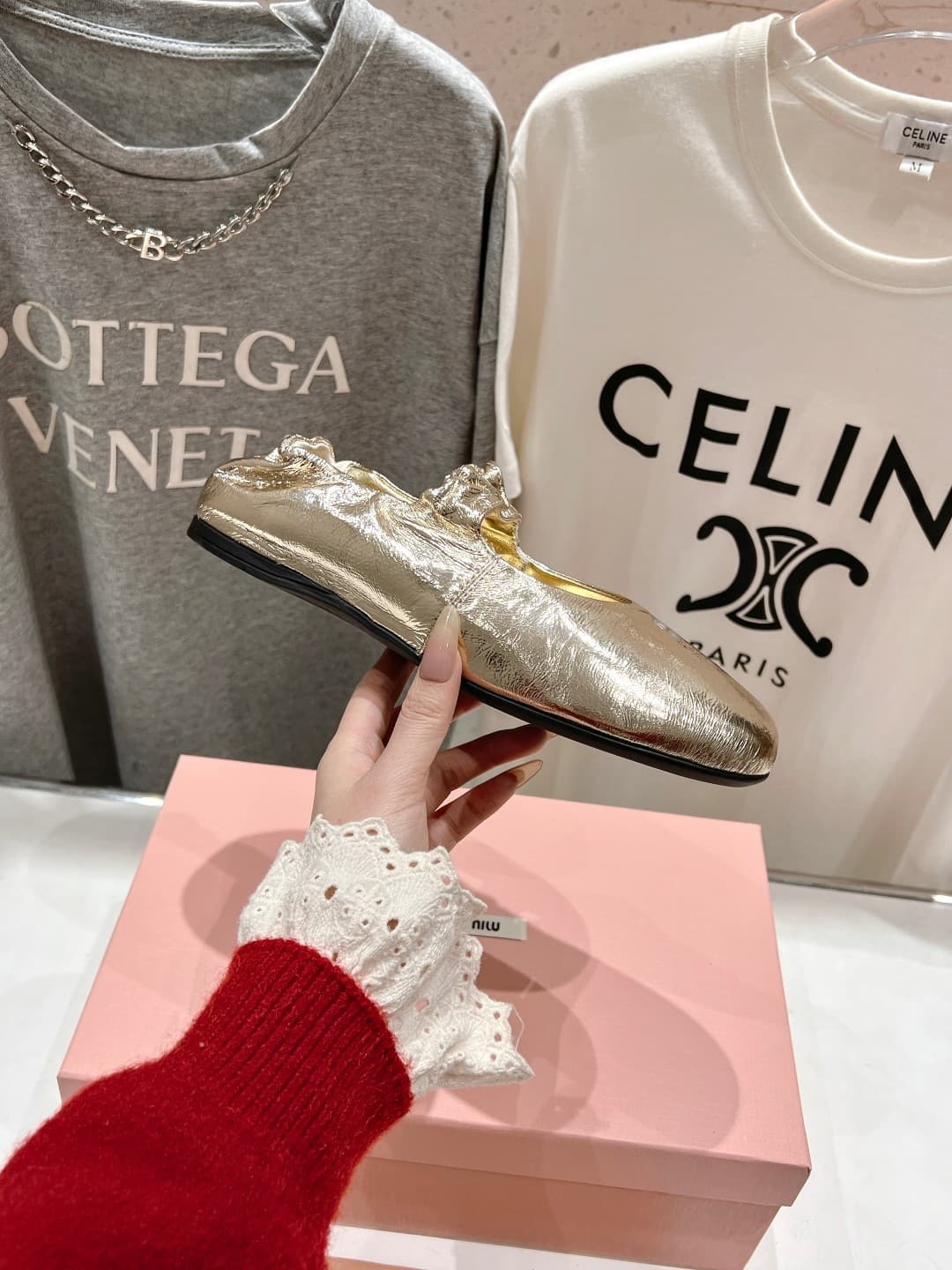 Miu Miu Ruches Ballerinas Flat Shoes Women