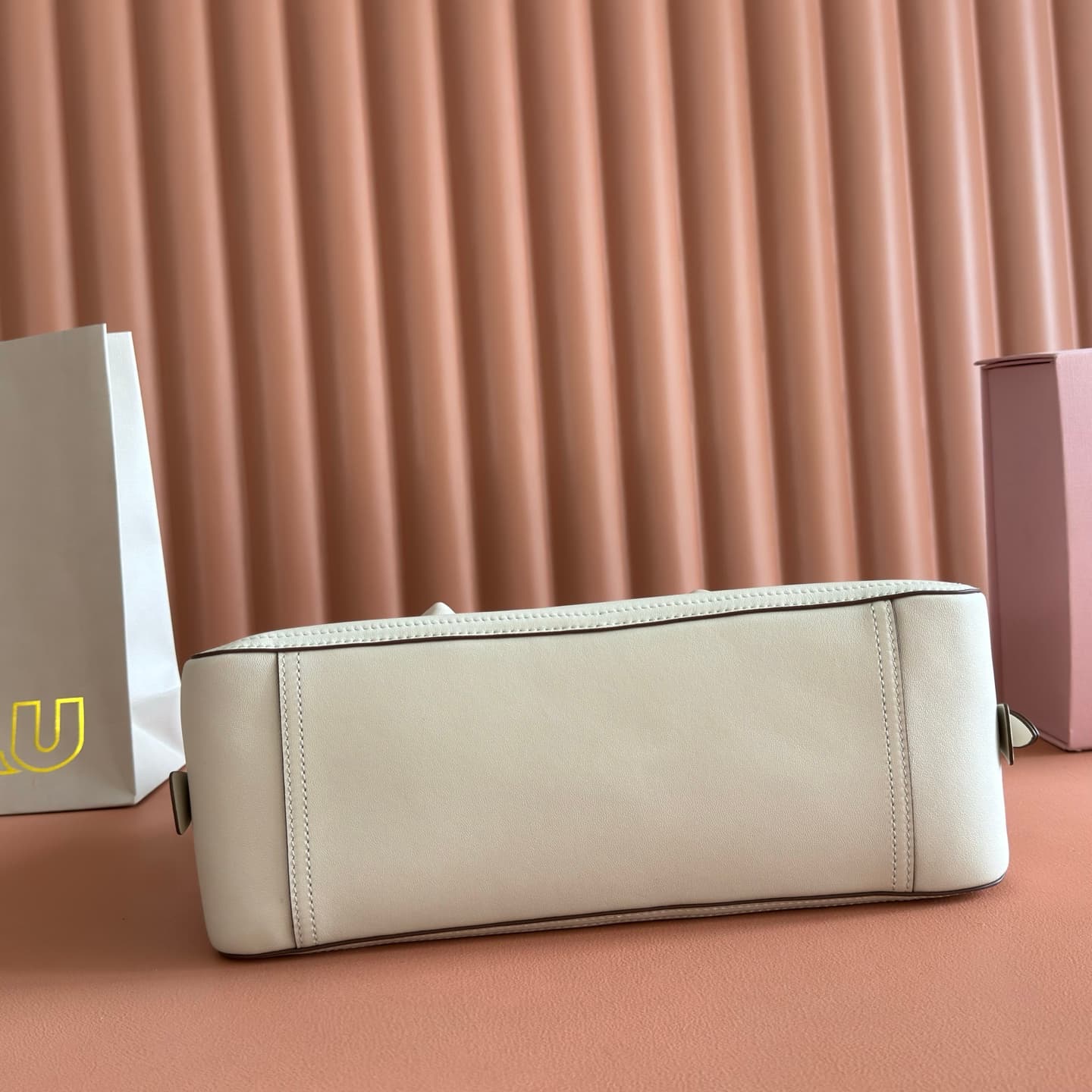Miu Miu Vivant nappa leather bag Chalk White 5bb199 TOP
