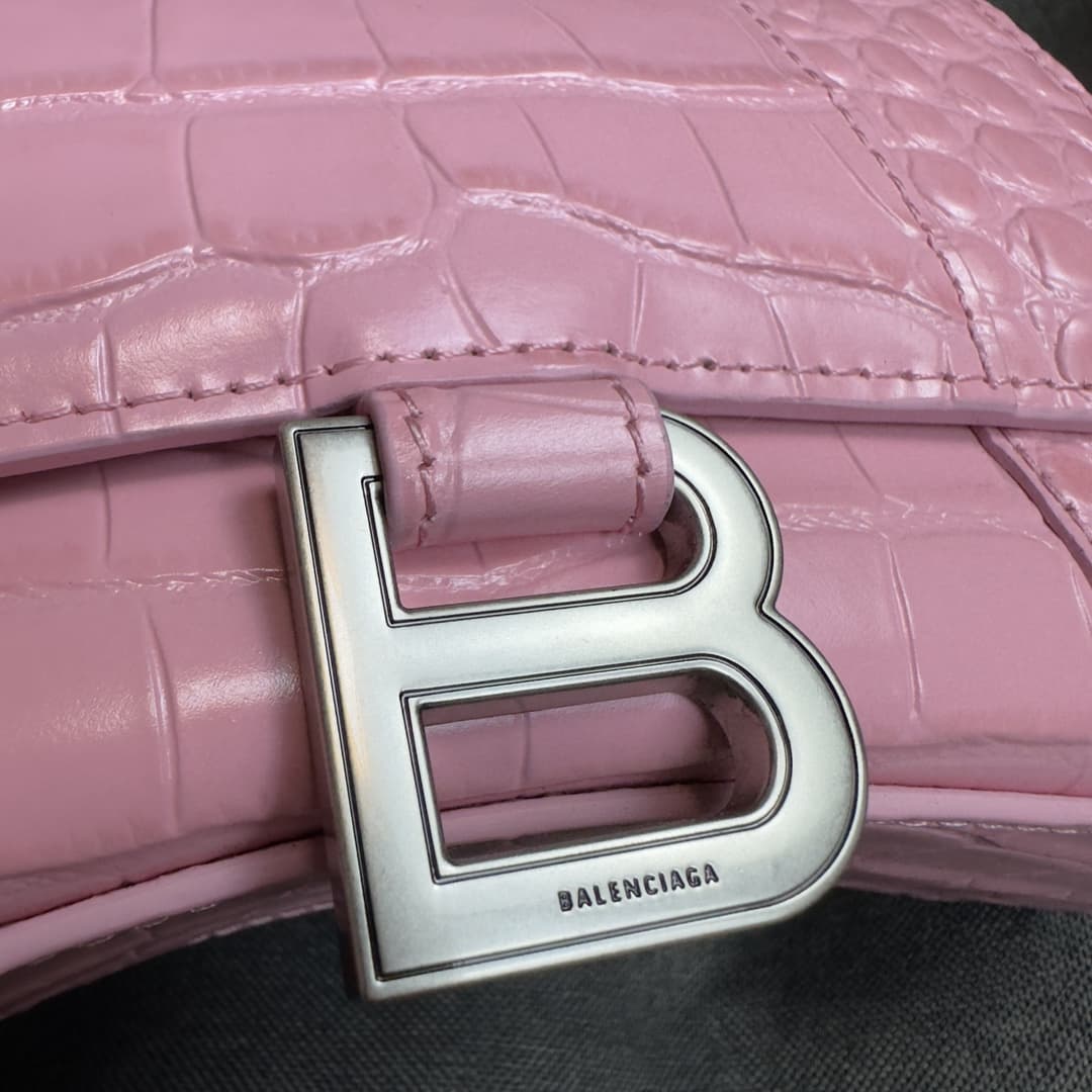 WOMEN'S HOURGLASS XS TOP HANDLE BAG Crocodile Pink High
