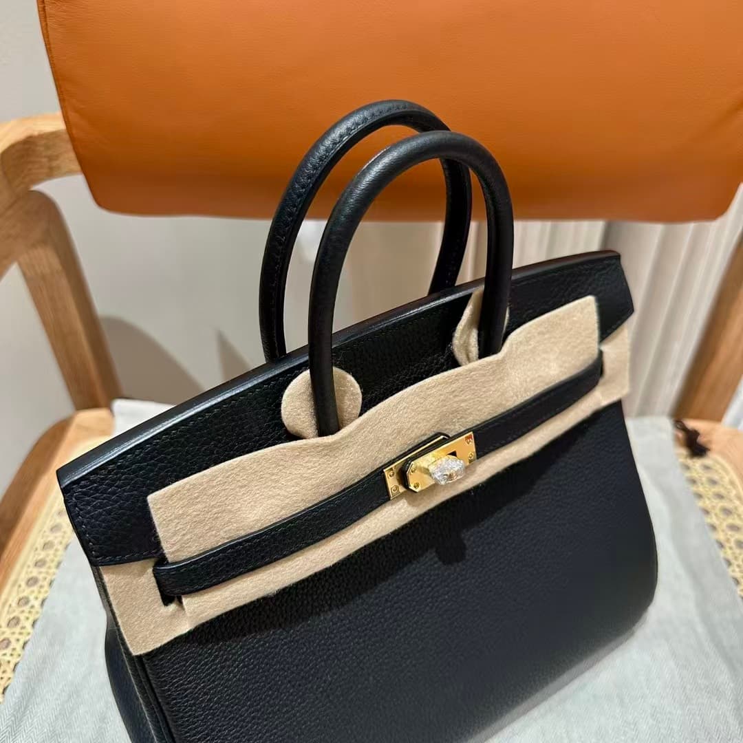 Hermes Birkin Sellier Bag 25/30/35cm Togo Leather Gold-Metal Black WAX High Customizing Style