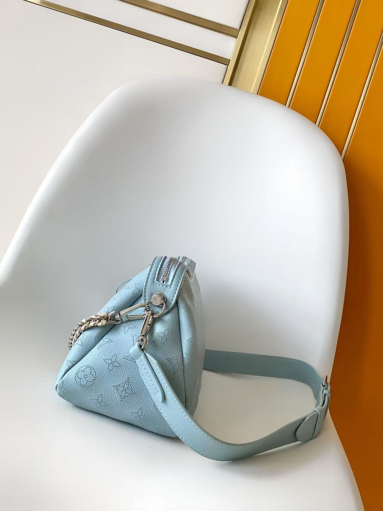 Louis Vuitton Hand It All PM Bleu Olympe Perforated Mahina calfskin leather with embroidery M29317 High