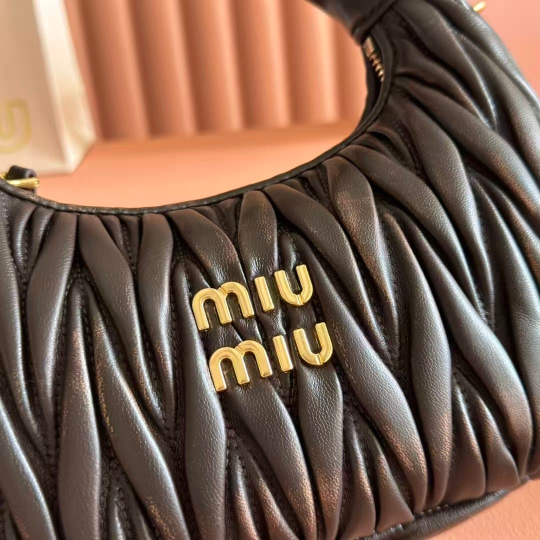MIU MIU Wander matelassé nappa leather hobo bag High