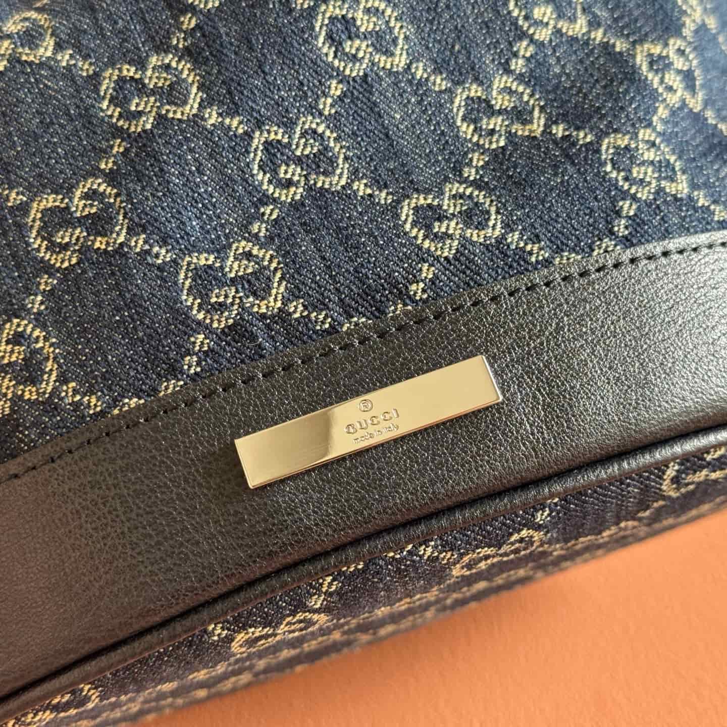 Gucci Venice small bucket bag Dark blue washed GG denim  ‎875237 High