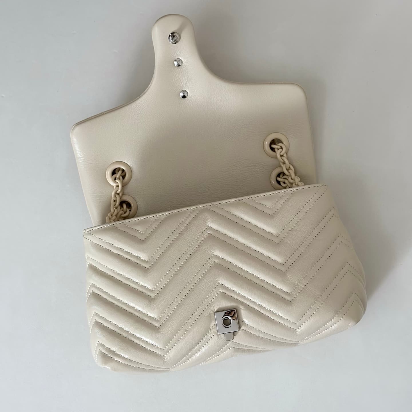 Gucci GG Marmont Small Shoulder Bag 855371 Cream High