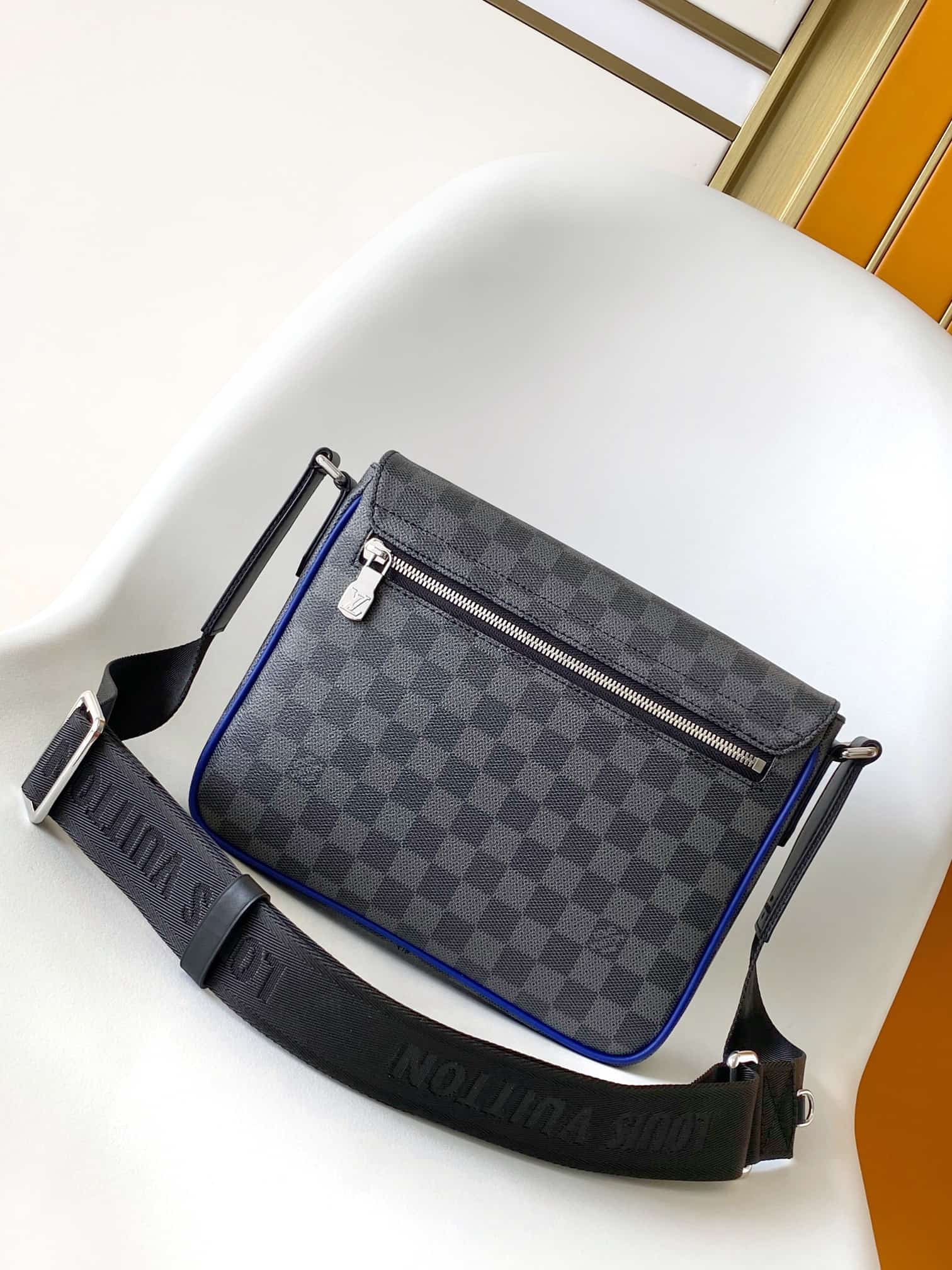 Louis Vuitton District Messenger Indigo Blue Damier Graphite coated canvas N00085 High