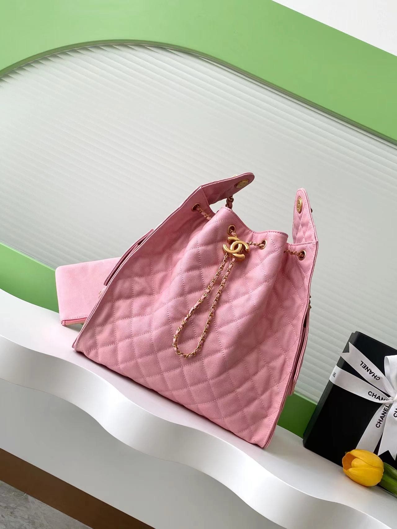 Chanel 25 Medium Hobo Medium handbag AS5311 Grained Calfskin & Gold-tone Metal Pink A
