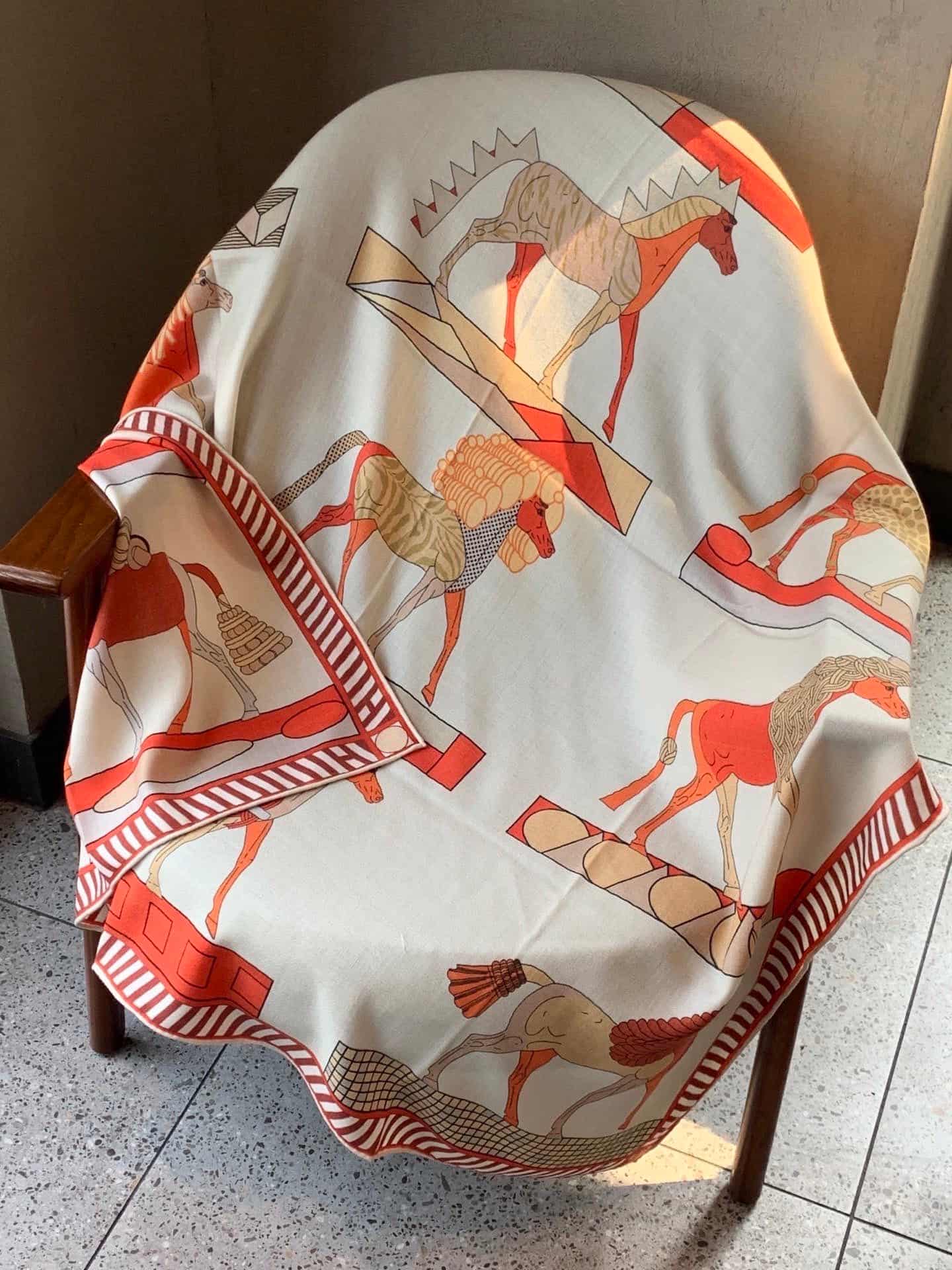 Hermes cashmere and silk shawl