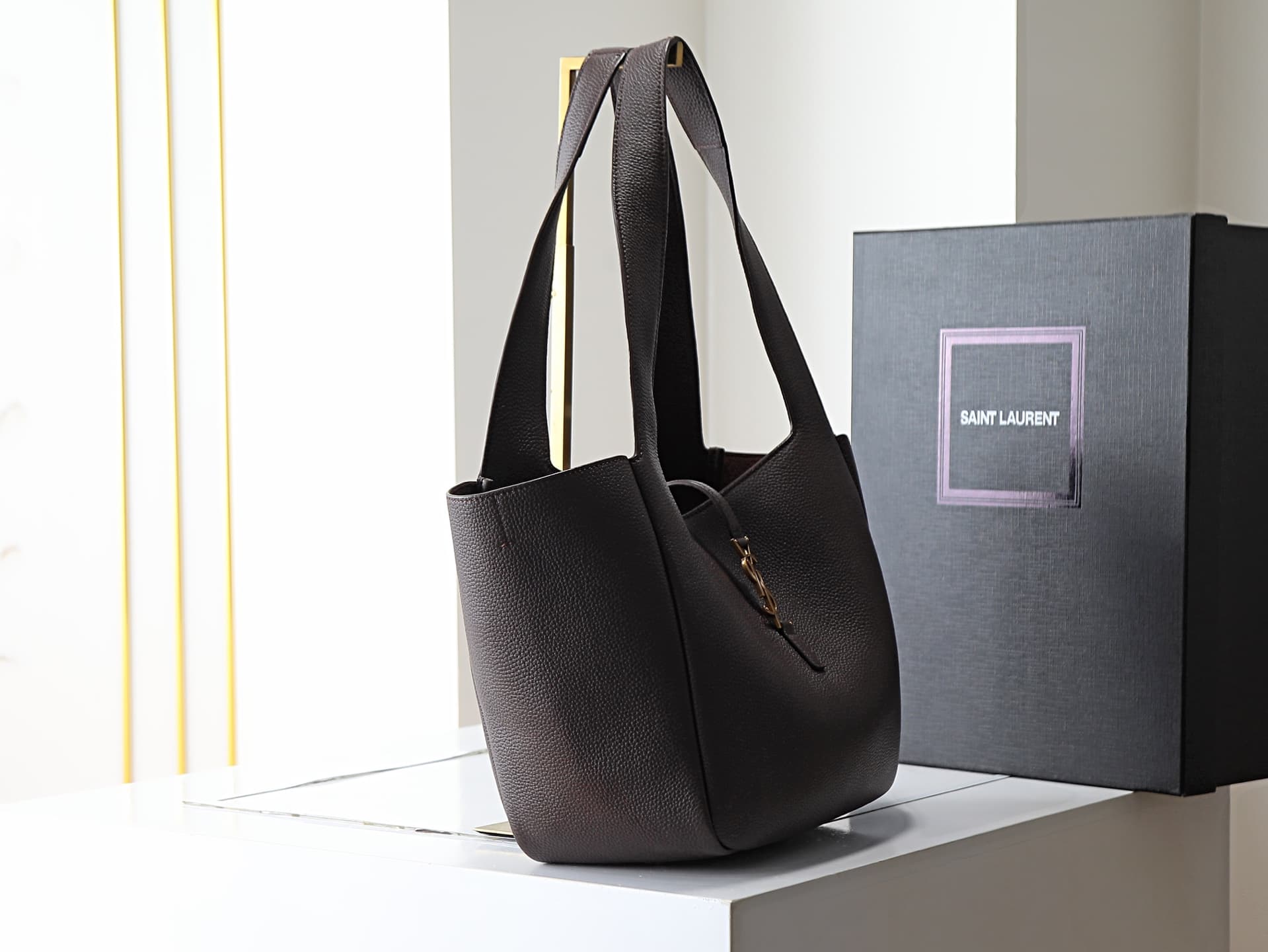 Saint Laurent LE 5 À 7 SMALL BEA in grained leather 779029 High