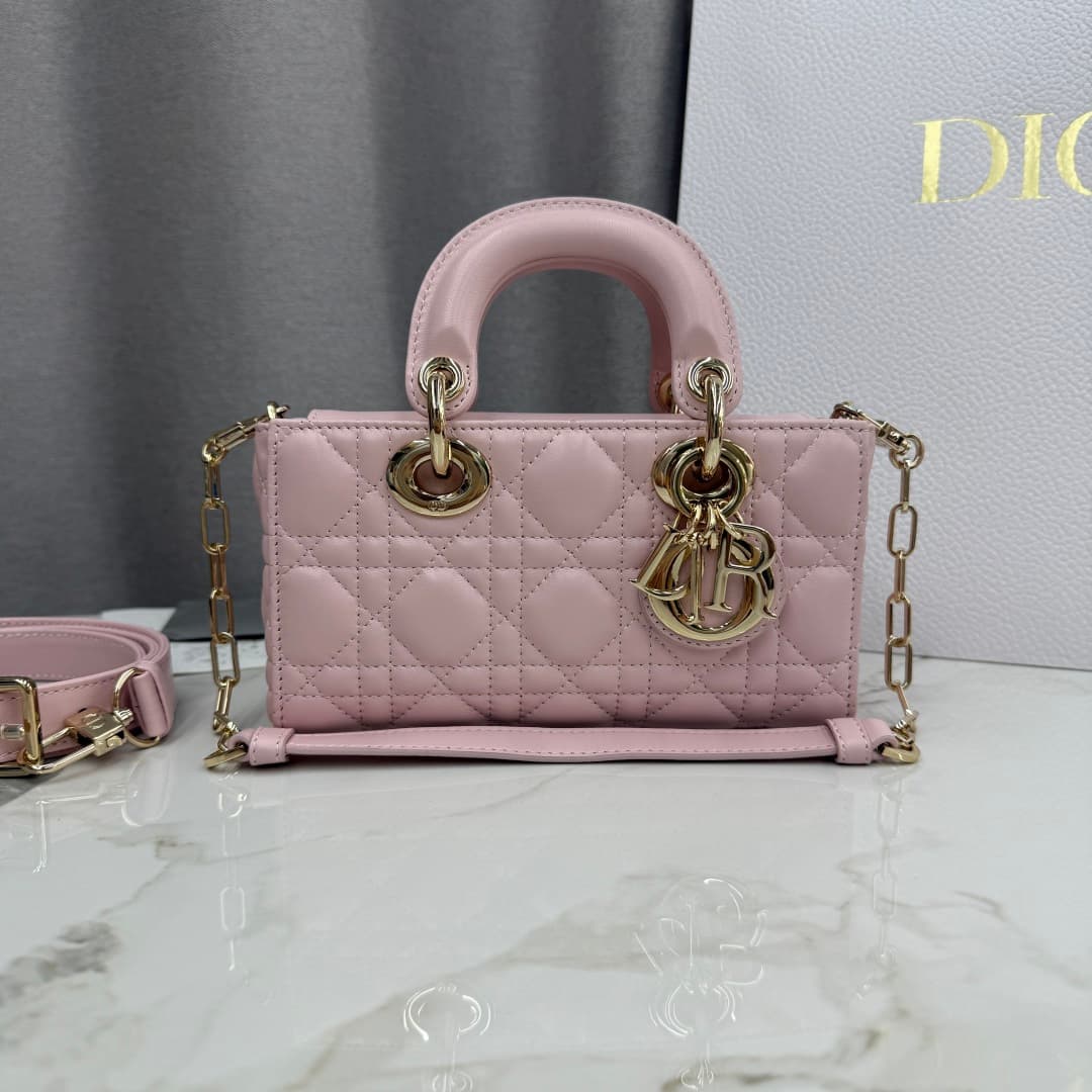 Dior Lady D-Joy Bag Rouge Powder Cannage Lambskin M0636 High