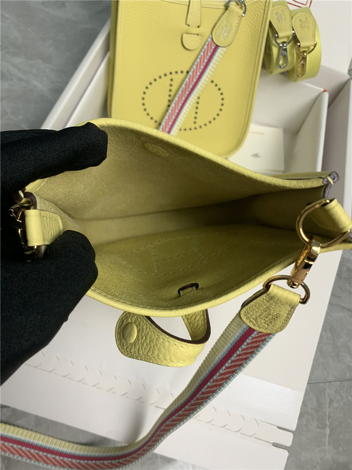 Hermes Evelyne III TPM Mini Bag Togo Leather In Jaune Poussin WAX High