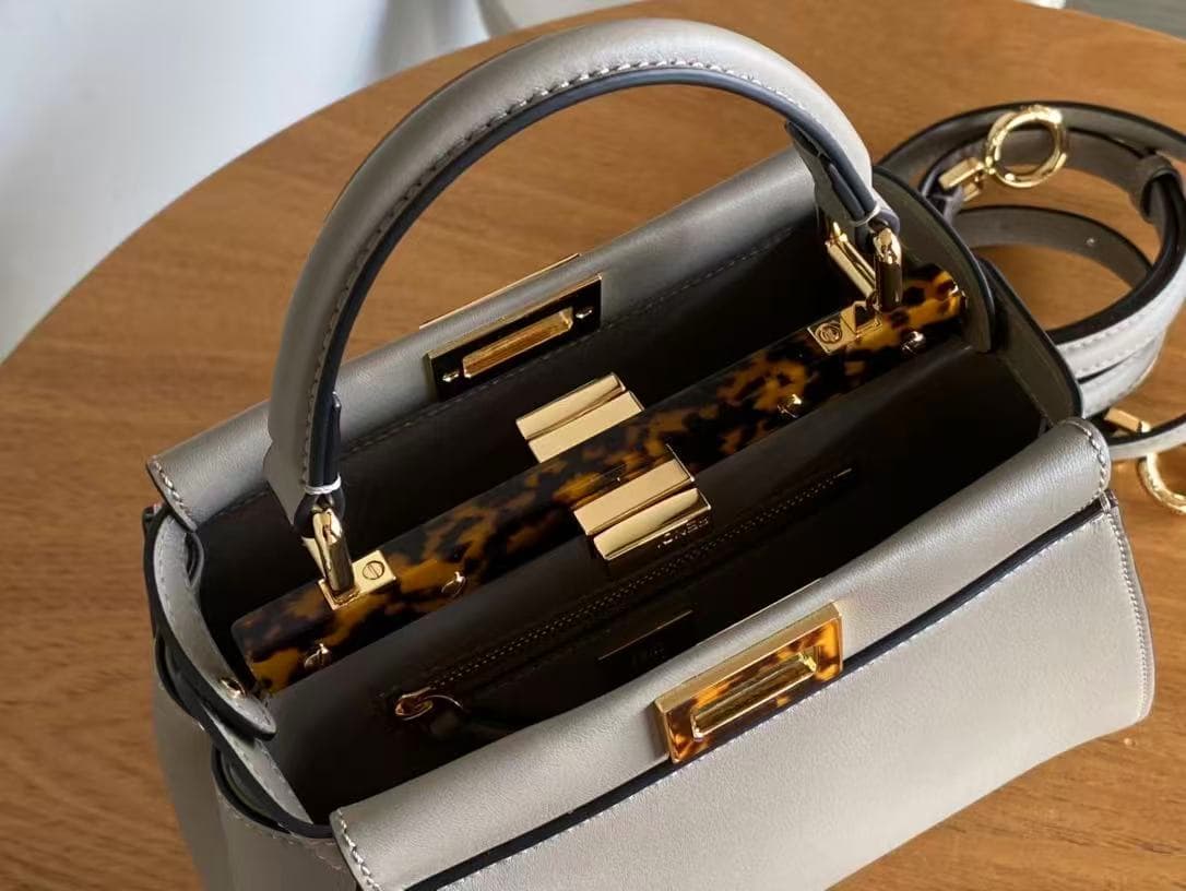 PEEKABOO ICONIC MINI leather bag Beige High