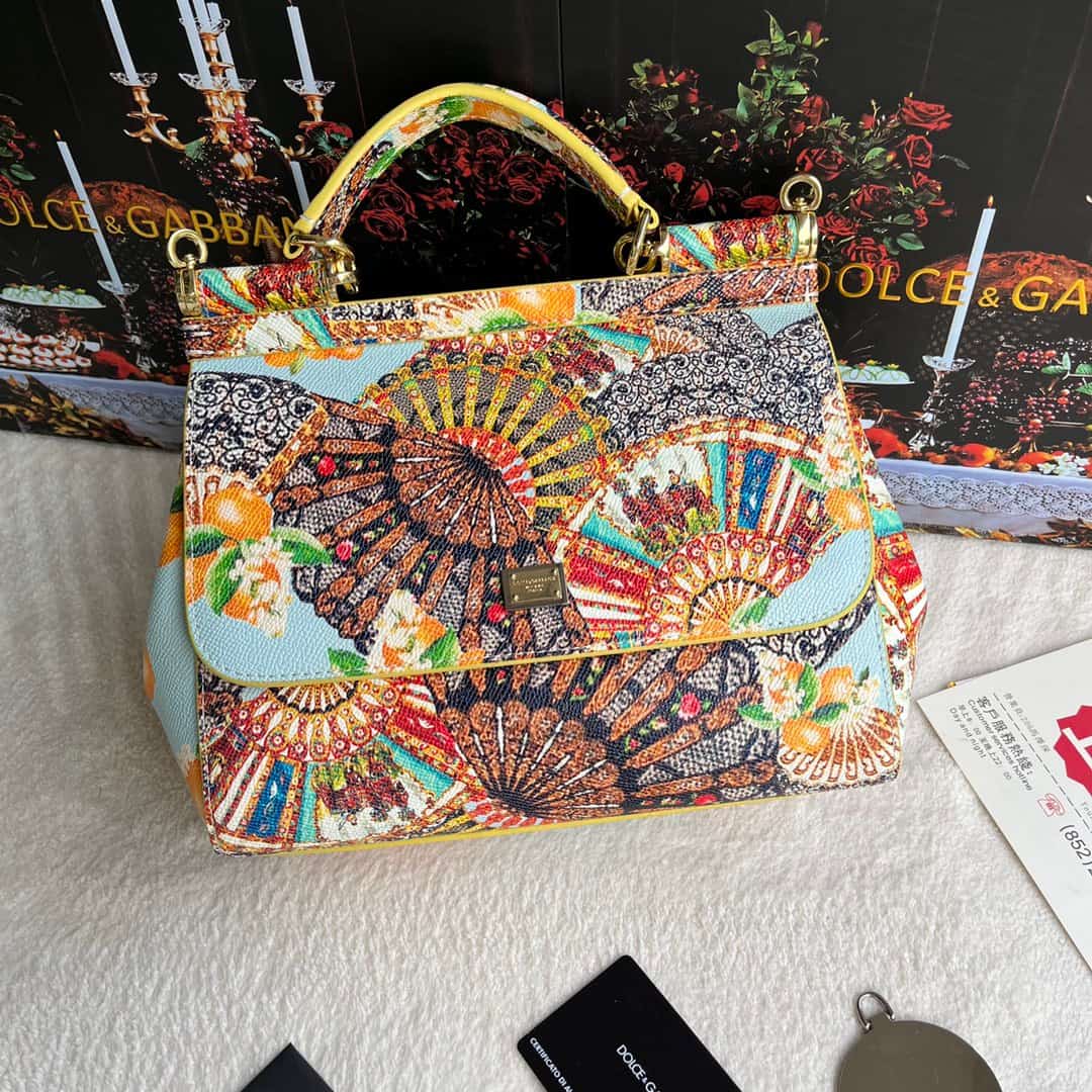 Dolce & Gabbana Miss Sicily top handle bag with multicolor print leather High