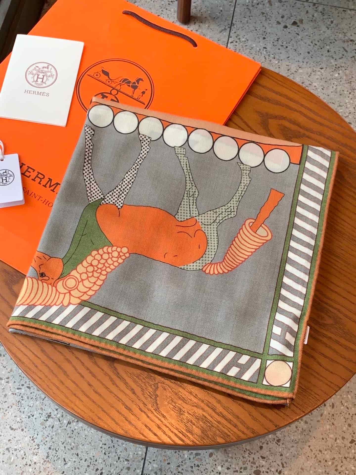 Hermes cashmere and silk shawl