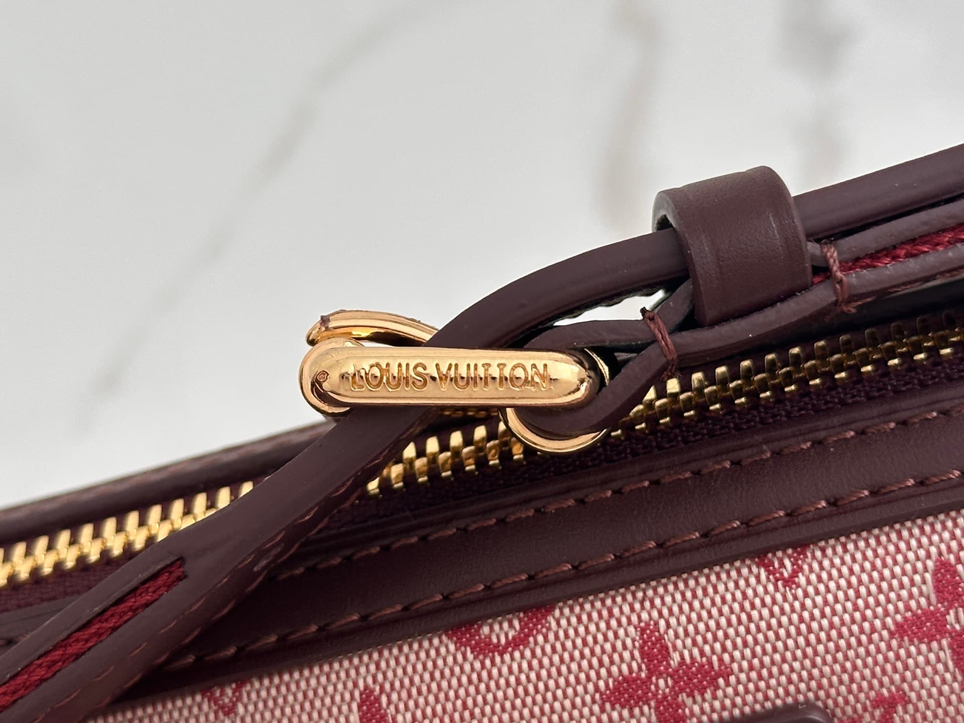 Louis Vuitton Mini Lin Pochette Kathleen Monogram Canvas Cherry-pink M92331 High