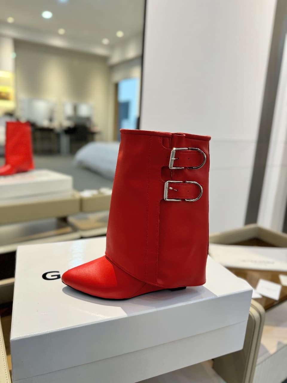 Givenchy Shark Lock Buckles leather ankle boots Women