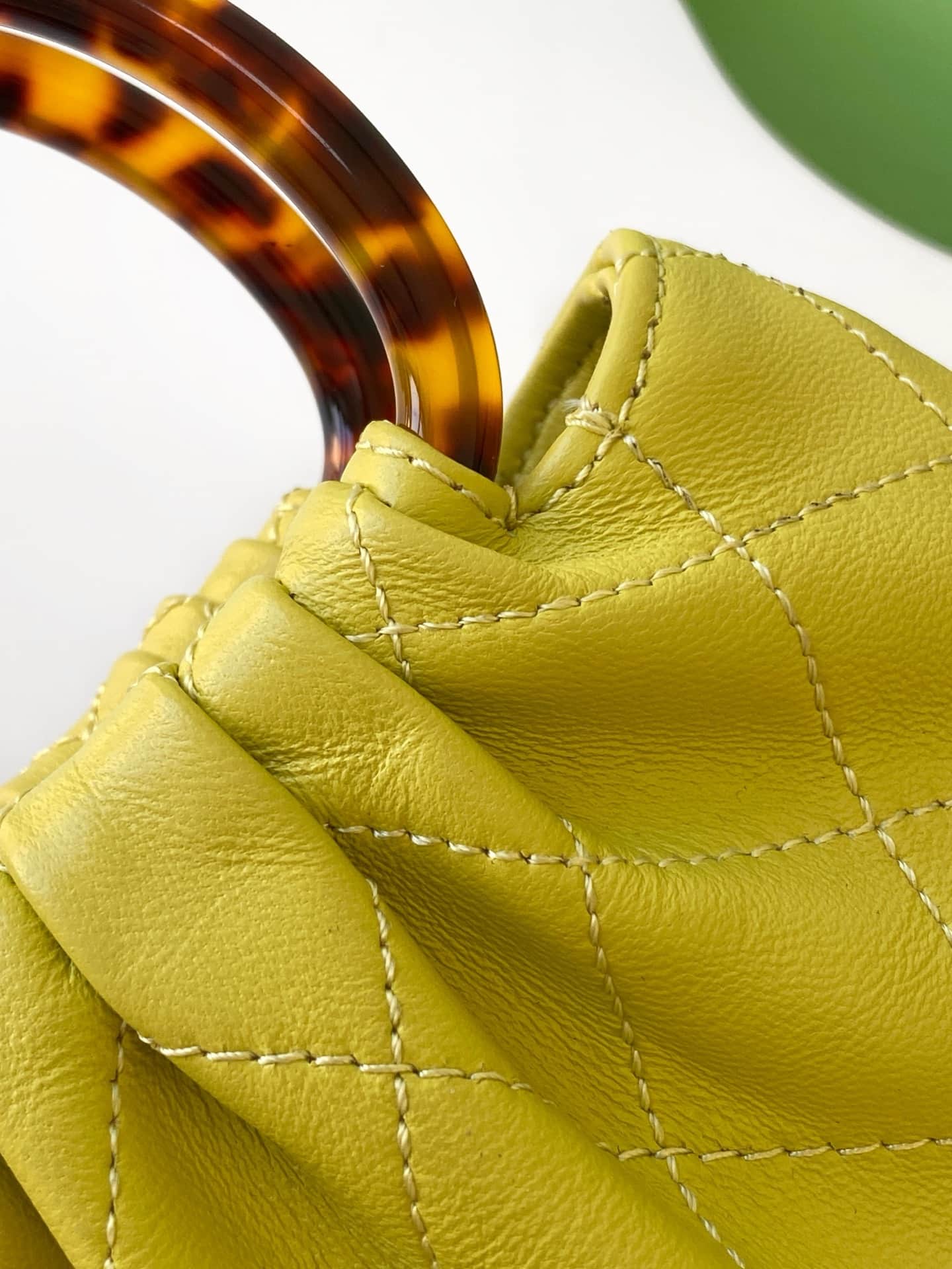 Chanel Mini Hobo Bag Lambskin-Shell Effect Plexi & Gold-Tone Metal Yellow AS4981 High