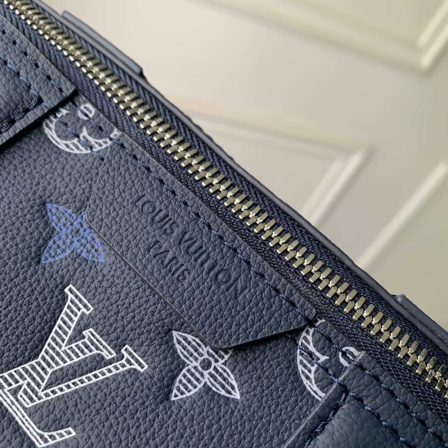 Louis Vuitton City Keepall Navy Blue Monogram Shadow calfskin leather M28617 High