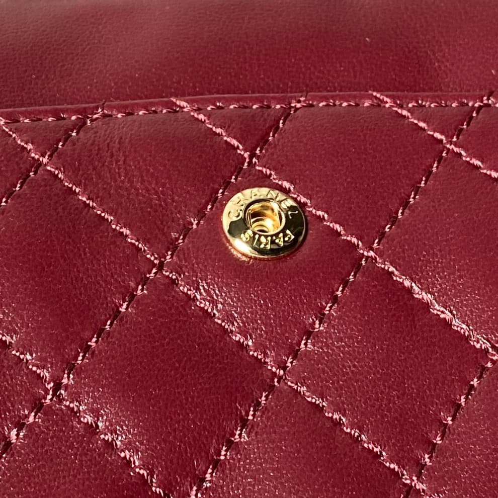 CHANEL Large 2.55 Handbag Aged Calfskin & Gold-Tone Metal & Burgundy A37587 A