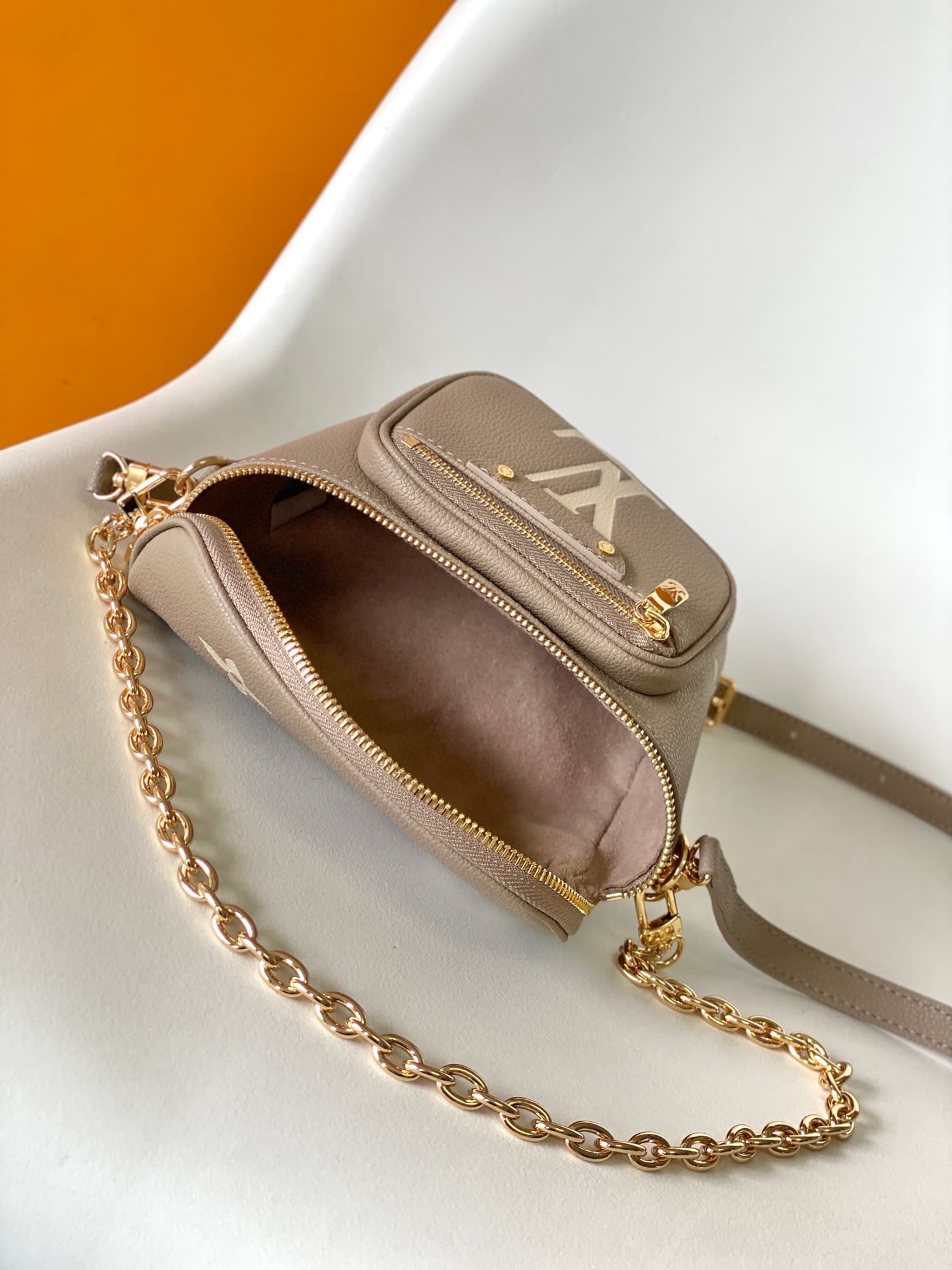 Louis Vuitton Mini Bumbag Tourterelle Beige / Cream Bicolour Monogram Empreinte Leather M83219 High