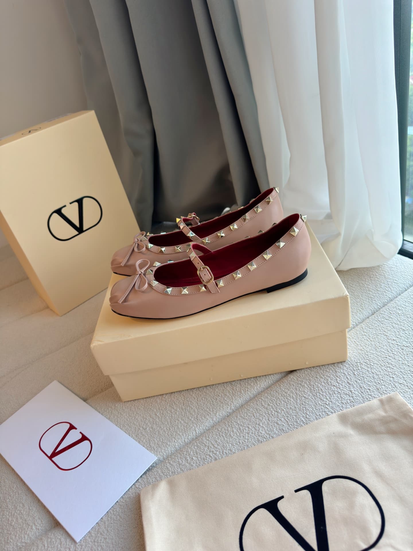 Valentino Mary-jane Rockstud Ballerina Shoes Women