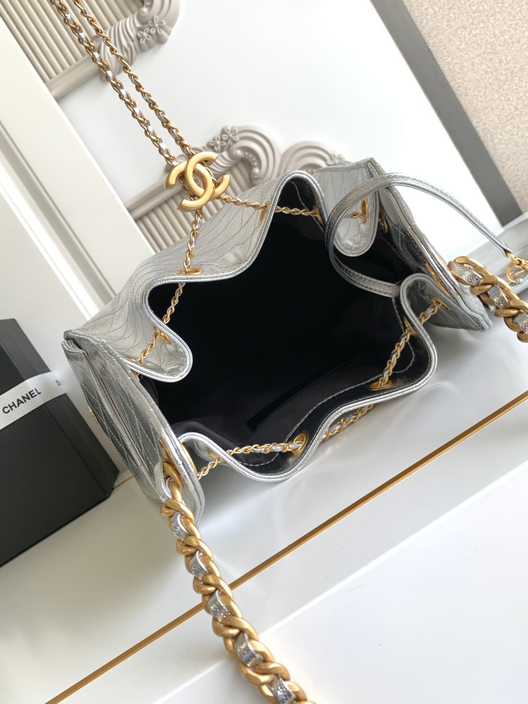 Chanel 25 Medium Hobo Medium handbag AS5311 Grained Calfskin & Gold-tone Metal Silver A
