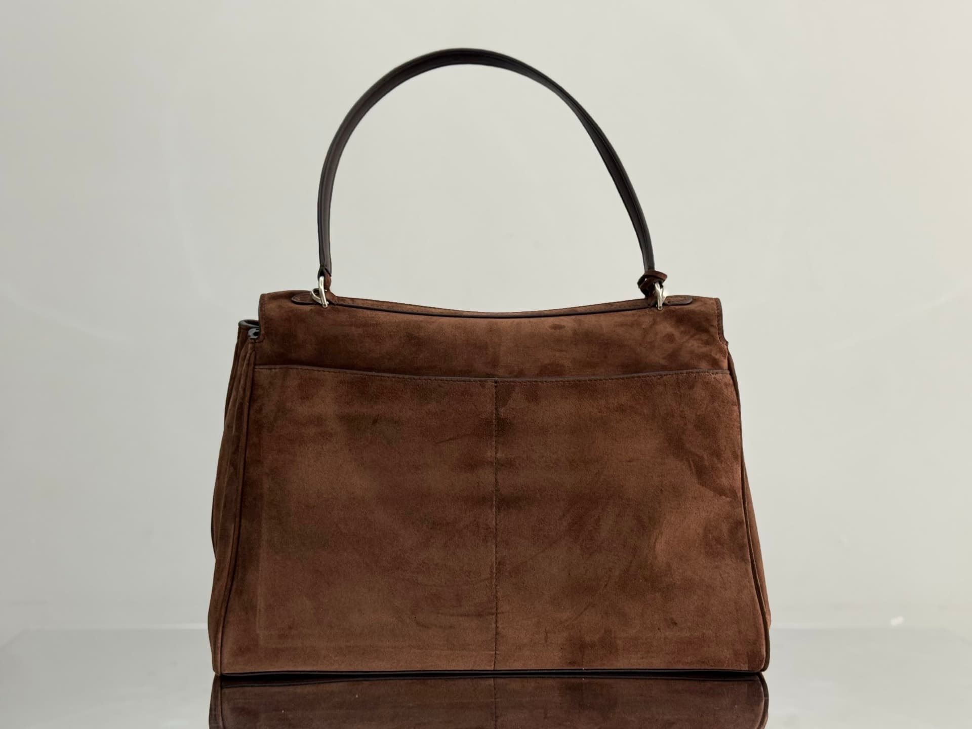Balenciaga Rodeo Large Bag in Light Espresso Waxed Suede Calfskin With Silver-Tone Metal TOP