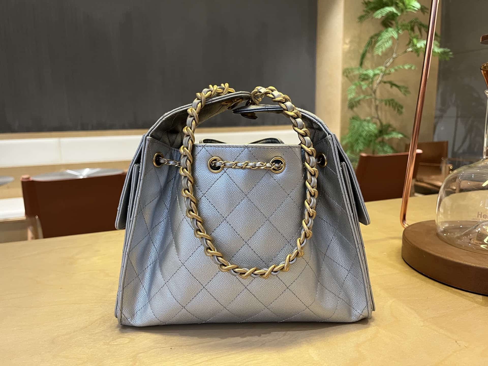 Chanel 25 Small Hobo handbag AS5293 Grained Calfskin & Gold-tone Metal Silver A