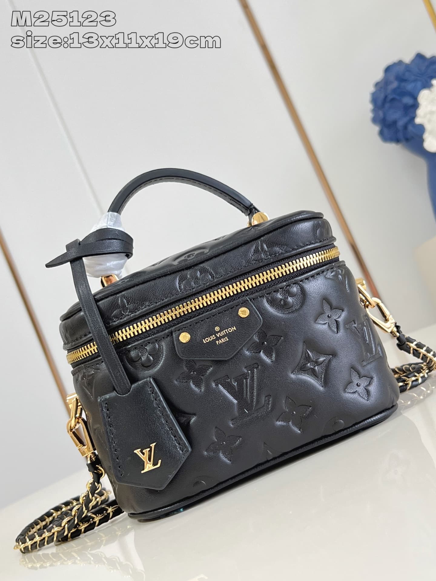 Louis Vuitton Vanity PM Black Puffy lambskin M25123 High