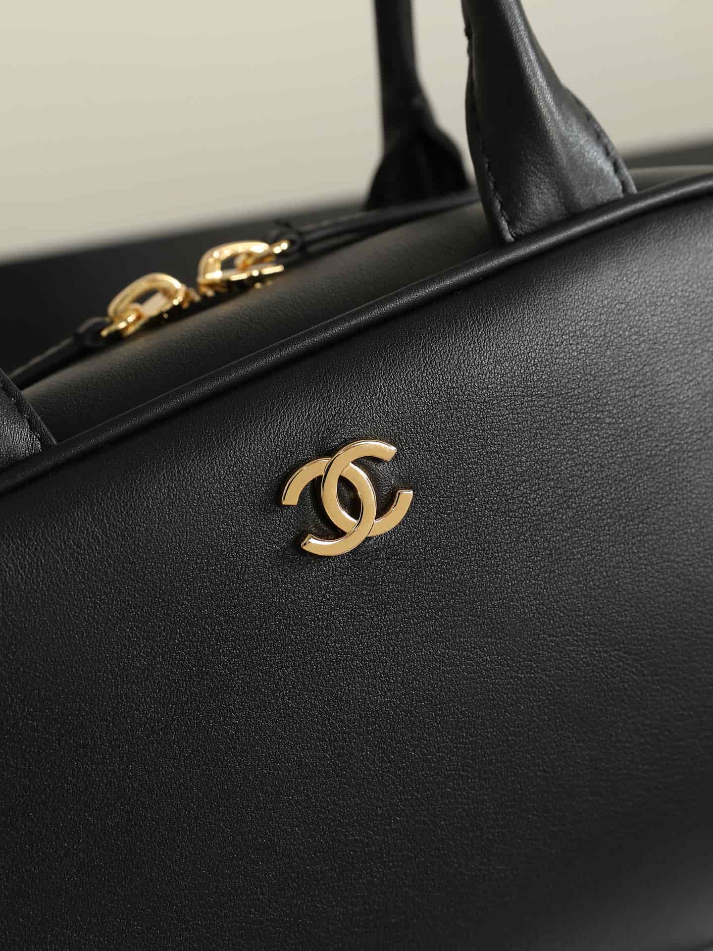Chanel Mini Bowling Bag Calfskin & Gold-Tone Metal Black AP5528 A