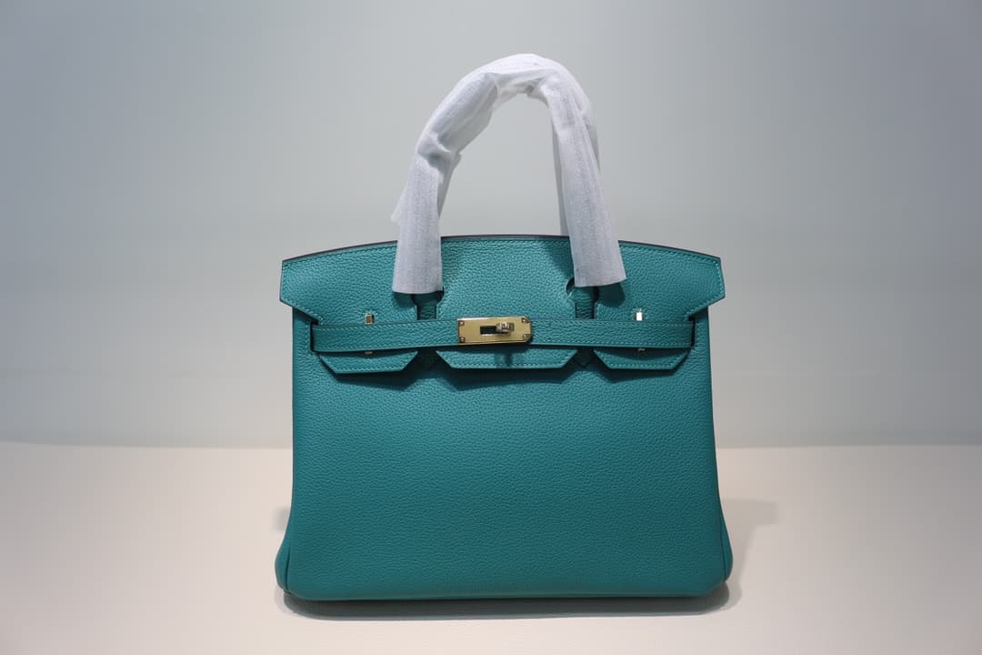 Hermes Birkin 25/30/35cm Bag Togo Leather In Blue Paon WAX High