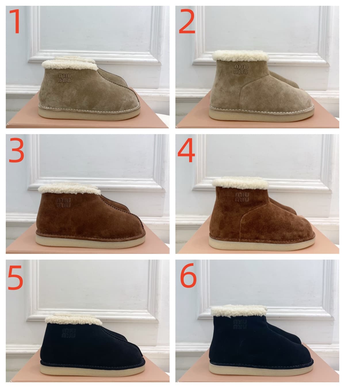 Miu Miu shearling-trimmed Suede Boots