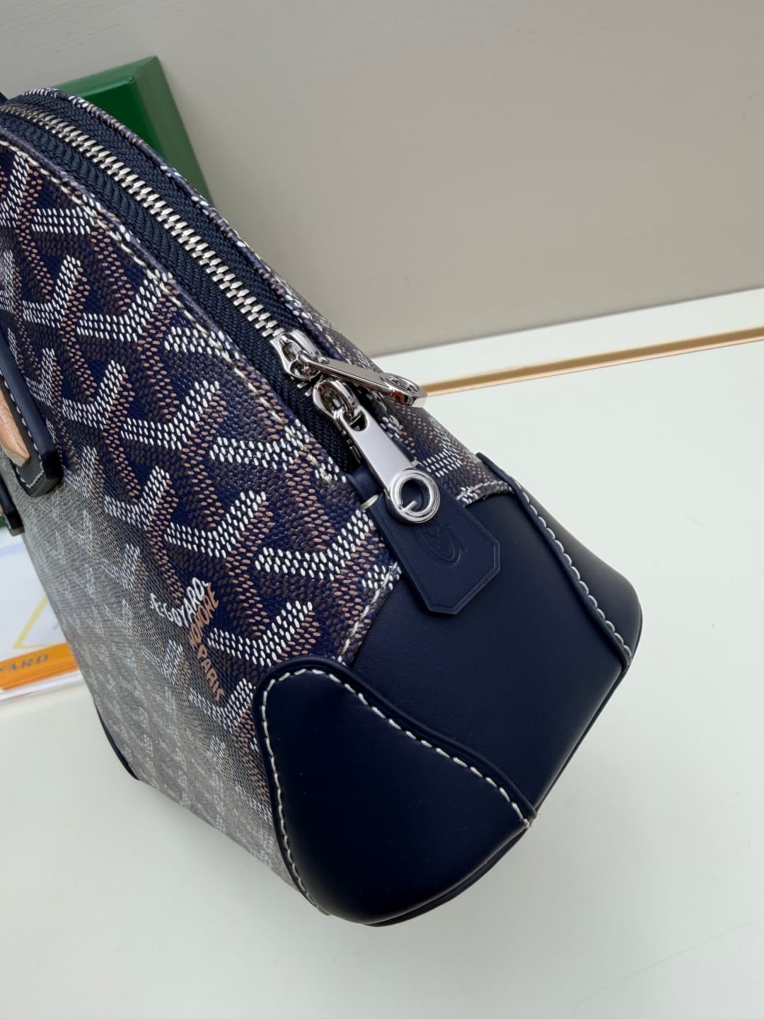 Goyard Vendôme mini bag in Goyardine coated canvas navy blue high