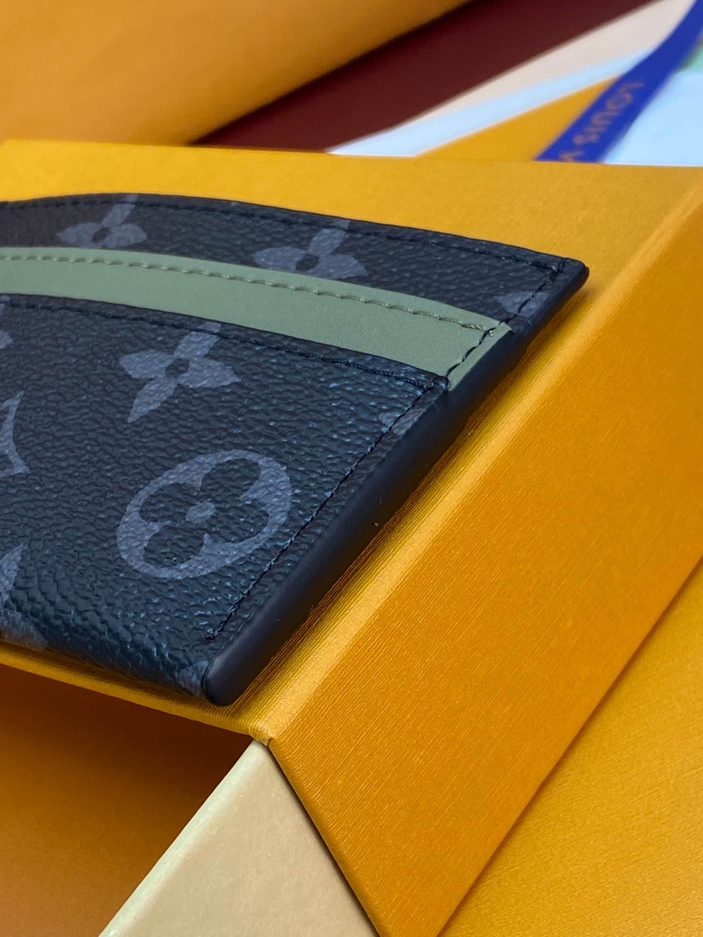Louis Vuitton Double Card Holder Khaki Green Monogram Eclipse coated canvas M29768 High