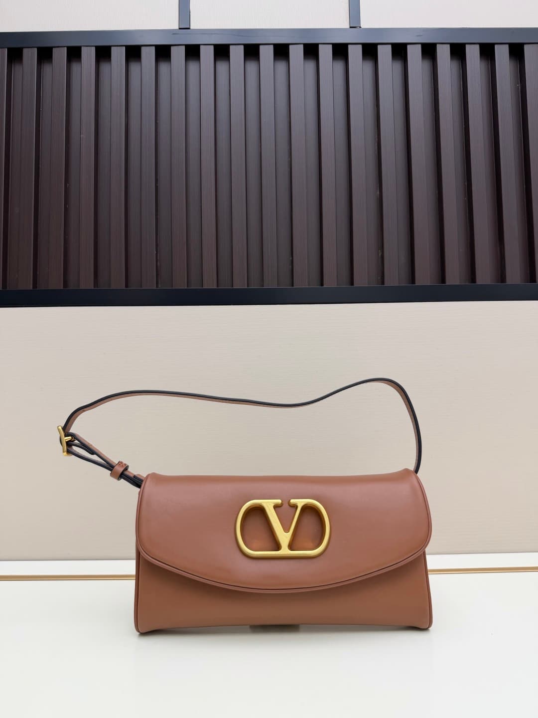 Valentino Garavani Devain Small Nappa Shoulder Bag Caramel High