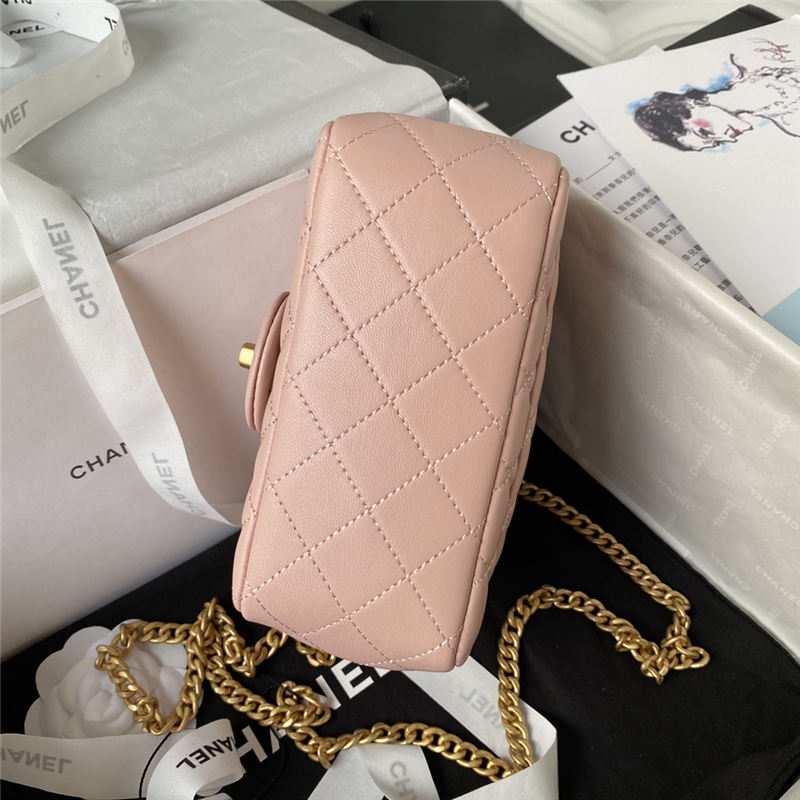 Chanel SUPERMINI FLAP BAG AS4040 Lambskin & Gold-Tone Metal Pink A