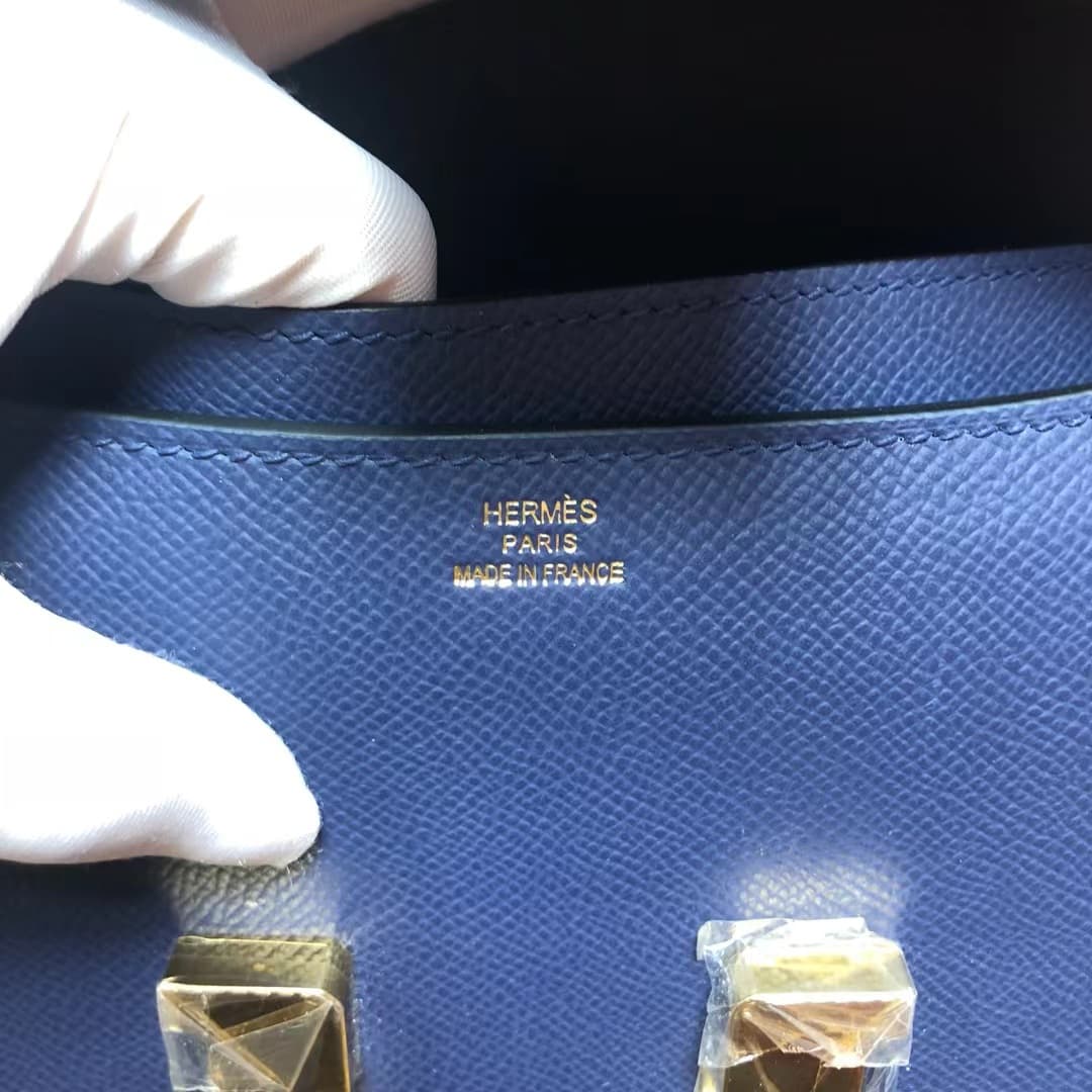 Hermes Mini Constance 18cm/24cm Epsom Bag WAX Navy Blue High