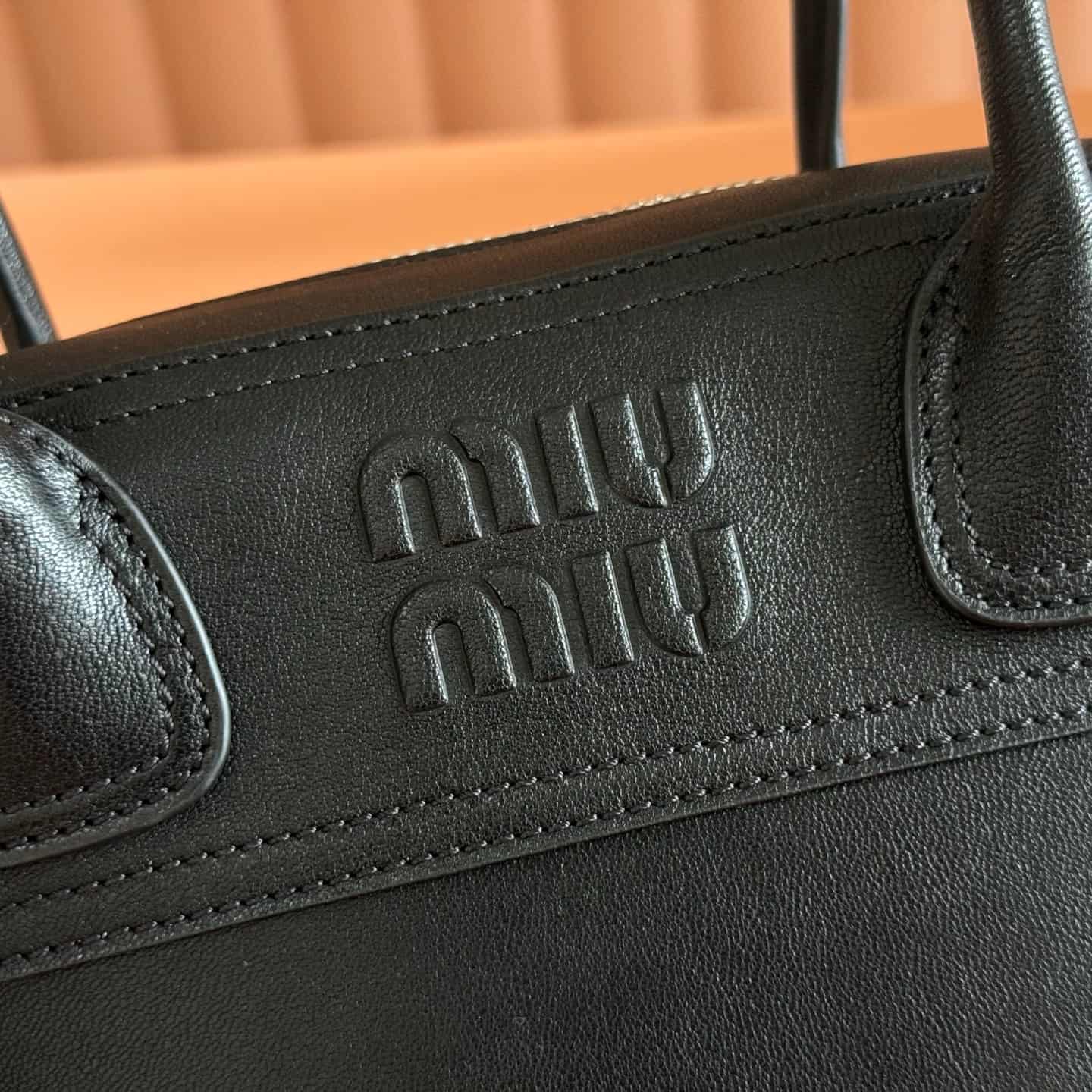 Miu Miu Vivant nappa leather bag Black 5bb199 TOP