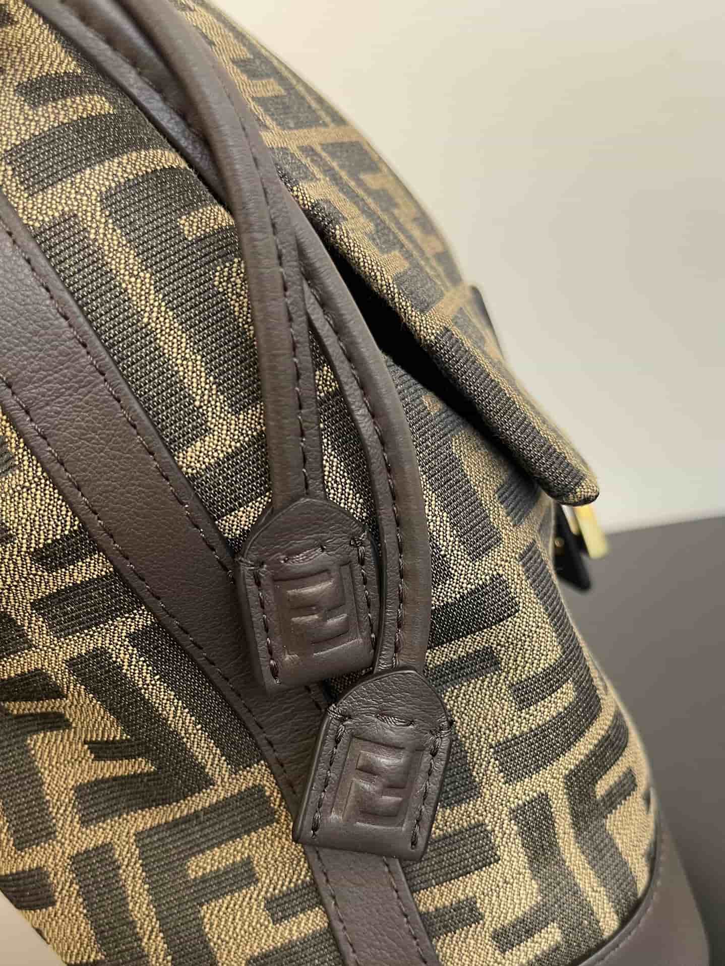 Fendi Brown FF jacquard fabric backpack Brown High