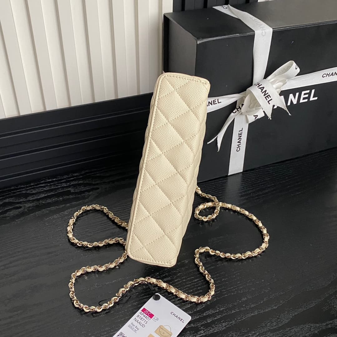 Chanel VANITY WITH CHAIN AP4407 Grained Calfskin & Gold-Tone Metal Cream High