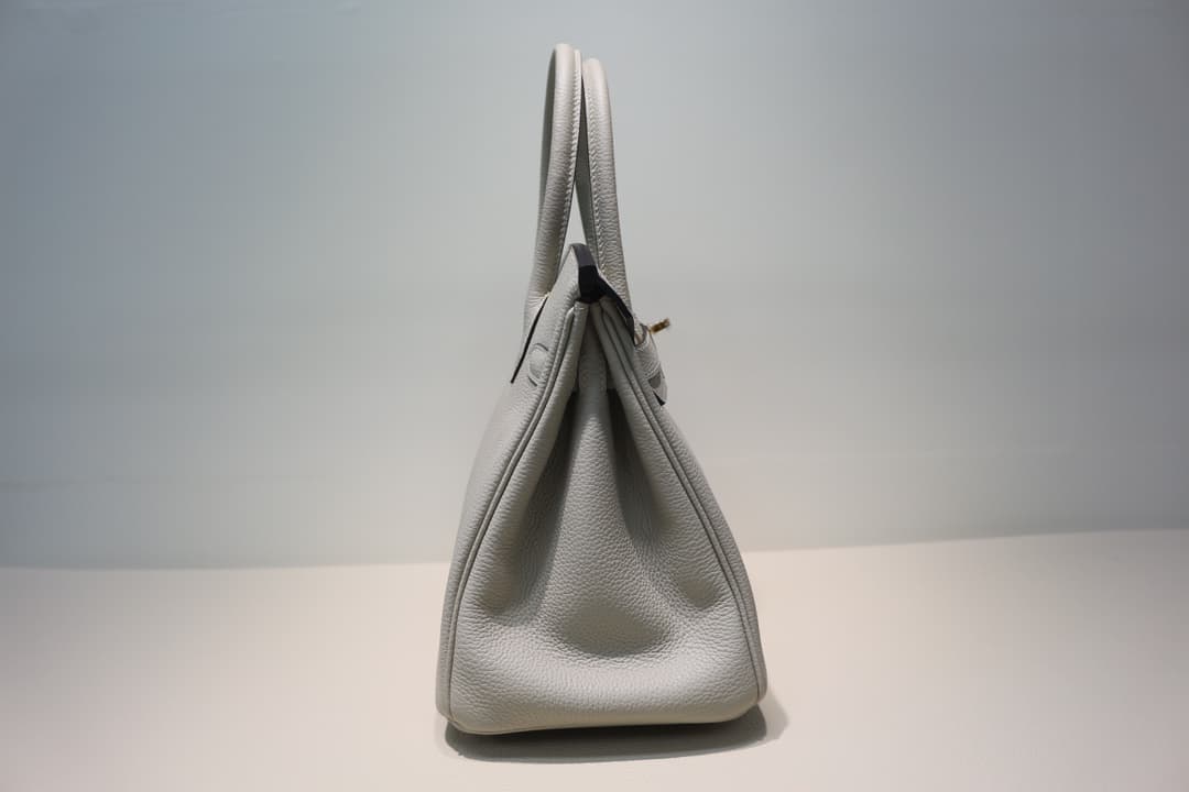 Hermes Birkin 25/30/35cm Bag Togo Leather In Pearl Gray WAX High