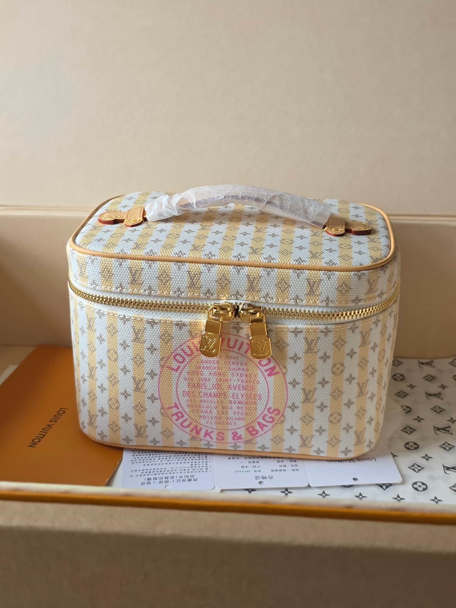 Louis Vuitton Nice Mini Banana Yellow Stamp Linen-and-cotton Canvas M28702 High
