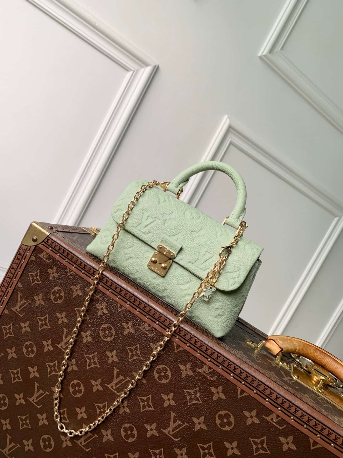 Louis Vuitton Nano Madeleine Minty/Lily White Cowhide leather M29785 High