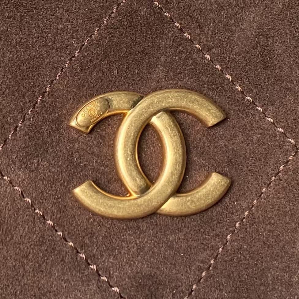 Chanel Hobo Bag Suede Calfskin& Gold-Tone Metal AS5978 Dark Brown A
