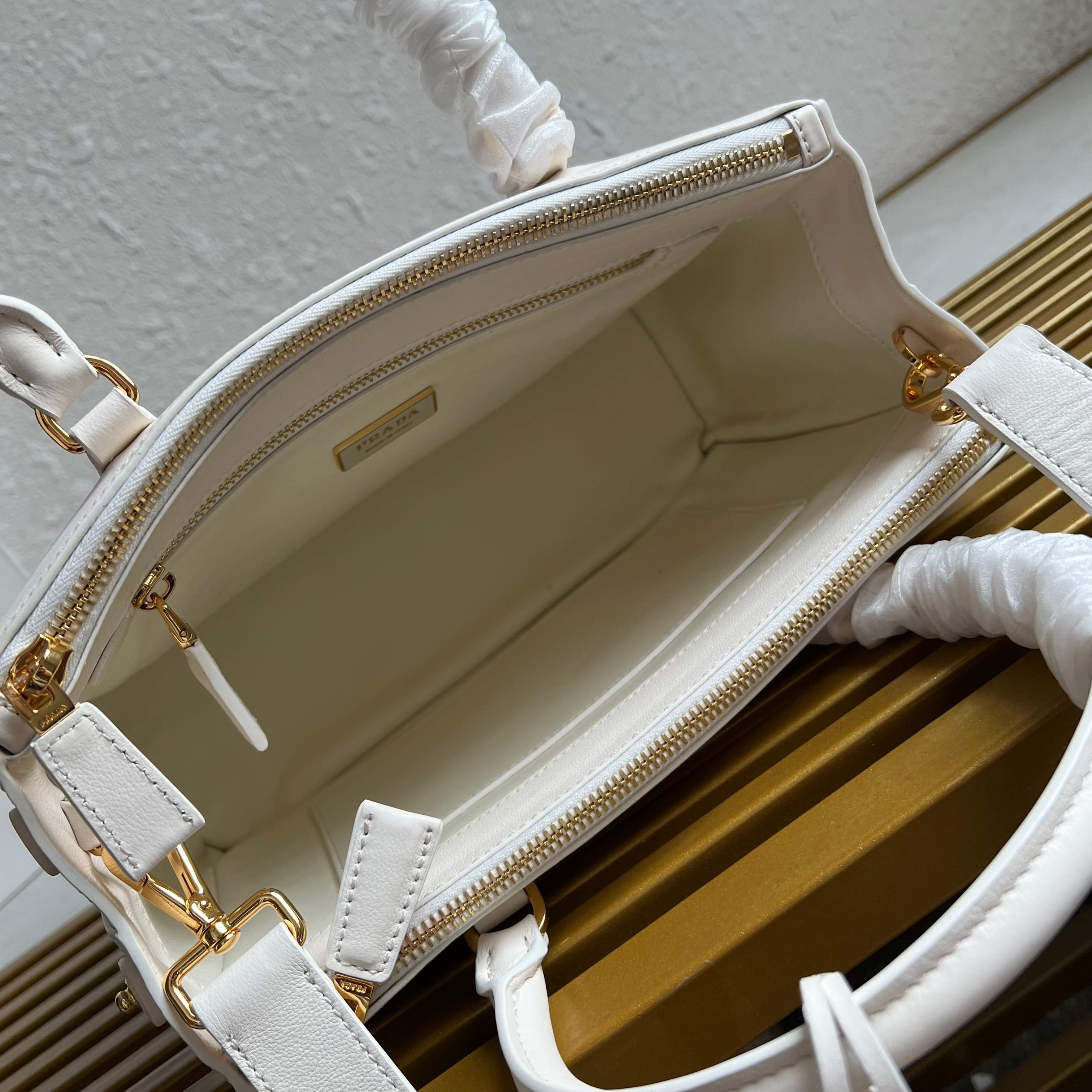 Prada Galleria small Saffiano leather bag 1BA896 White High
