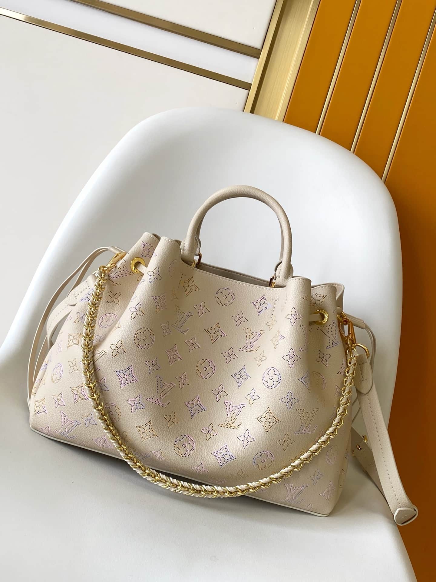 Louis Vuitton Bella Tote Dream Cream Perforated Mahina calfskin leather M15116 High