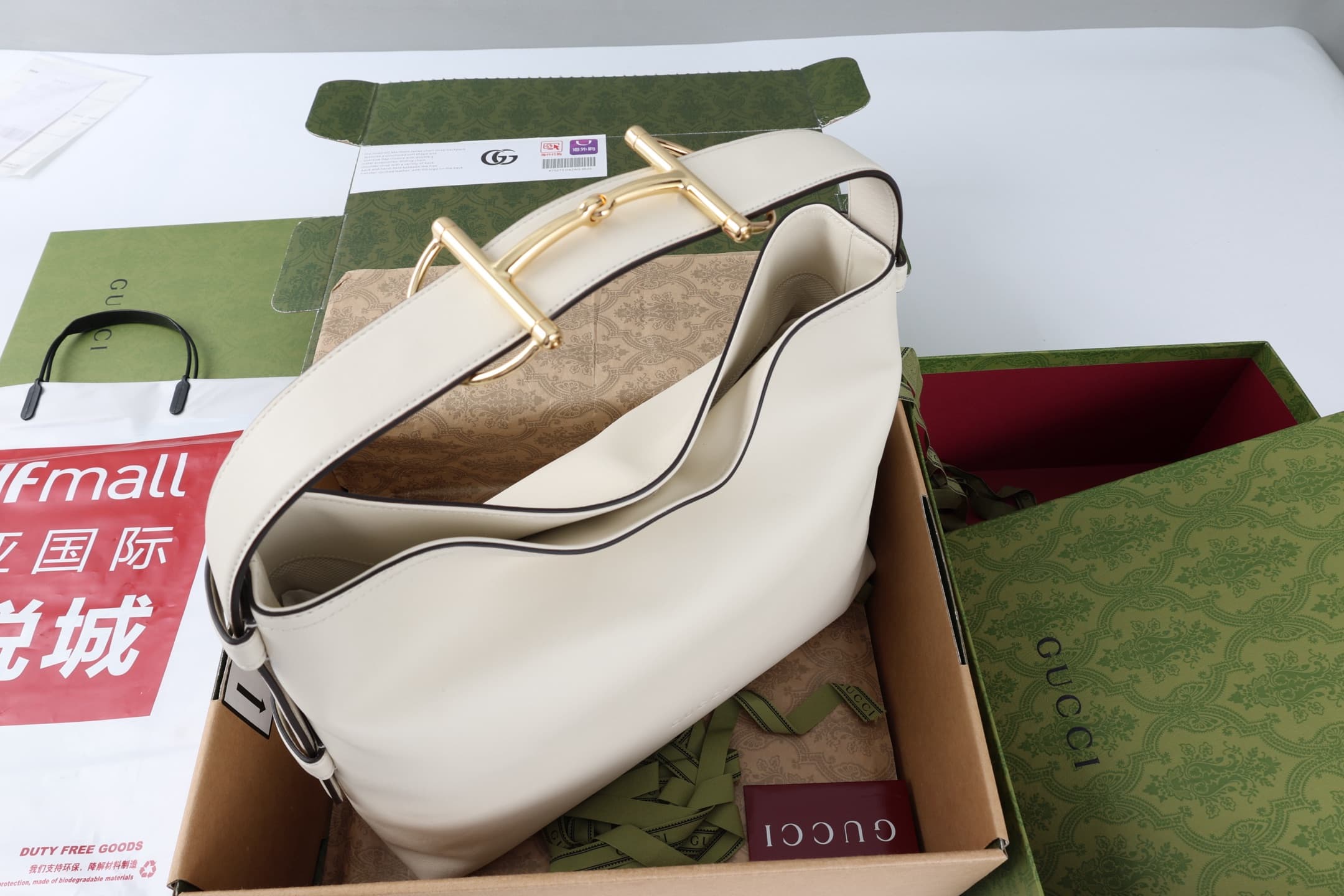 Gucci Beatrix medium tote bag White soft smooth leather ‎850926 High