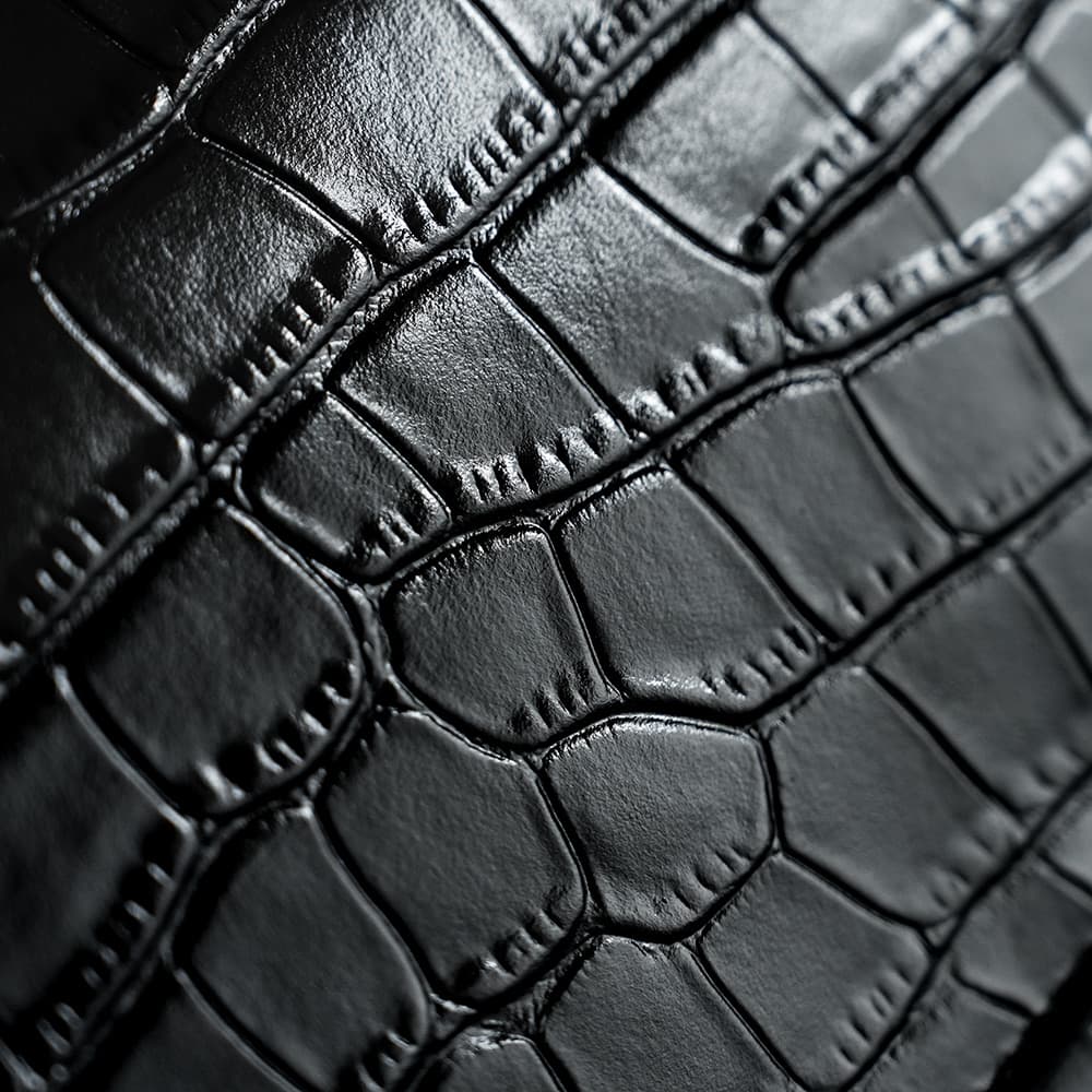 Chanel Maxi Flapbag Crocodile Embossed Calfskin& Gold-Tone Metal Black AS6231 A